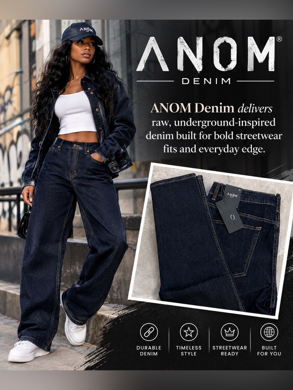 ANOM DENIM | Dark Wash Slim Fit ~ UNISEX